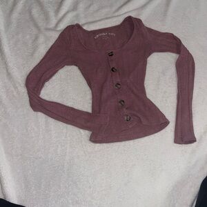 Women's Mauve Button-Up Top